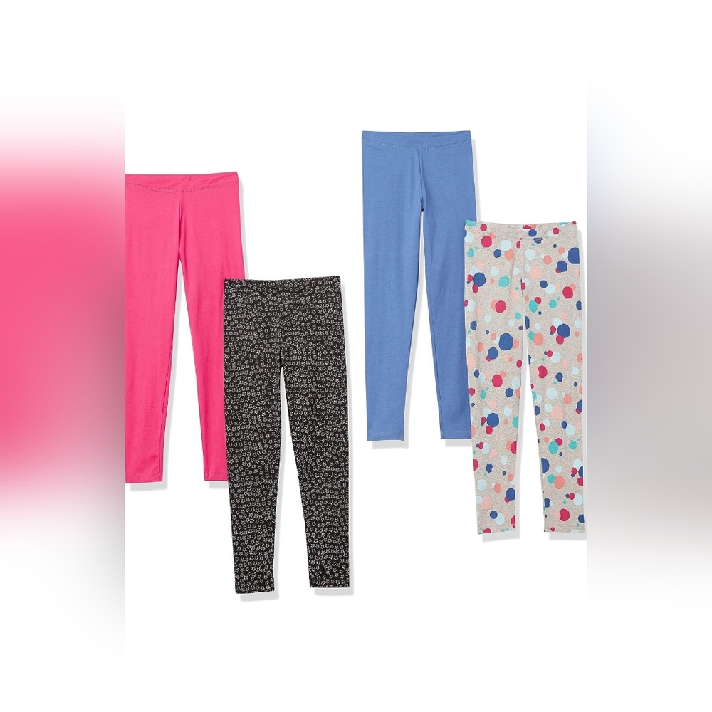 NWT 4-Pack of Girls/Toddlers Leggings Black/Blue/Grey Stars & Dots size 2t and 8